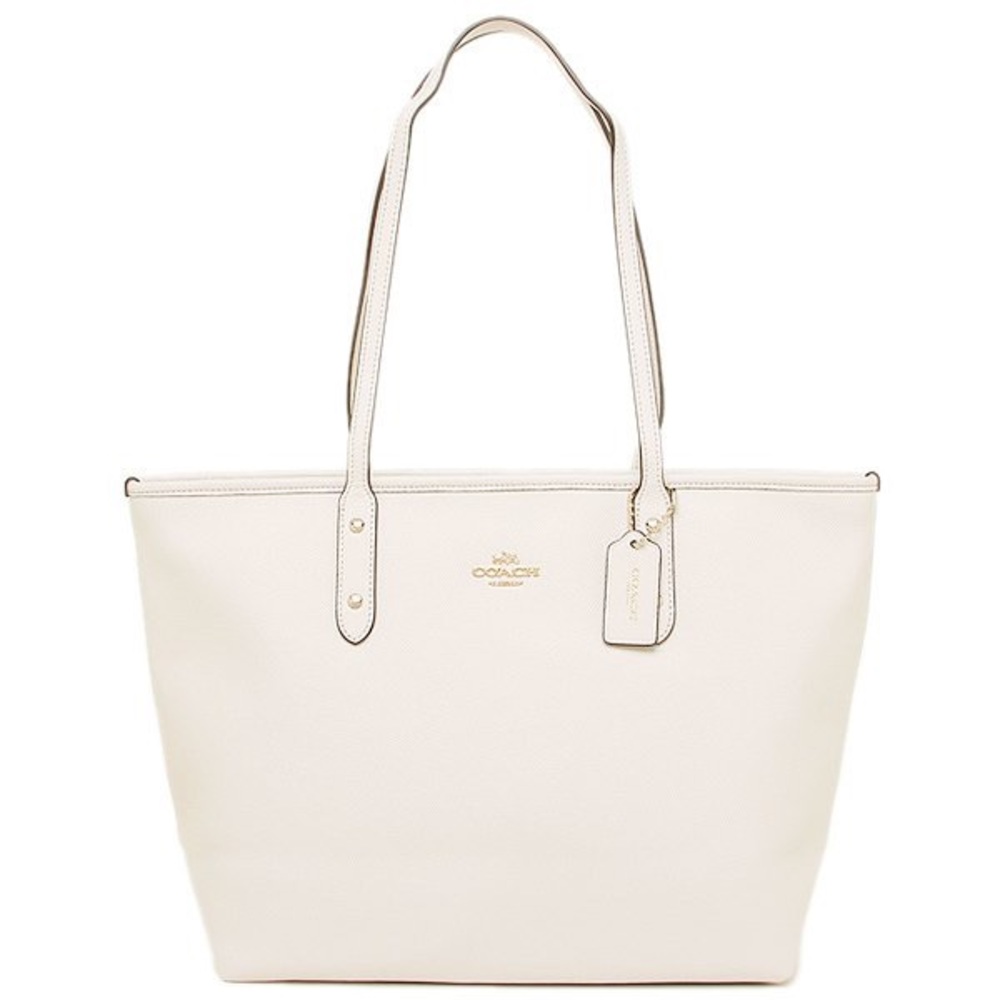 NWT Coach Leather Zip Top Tote